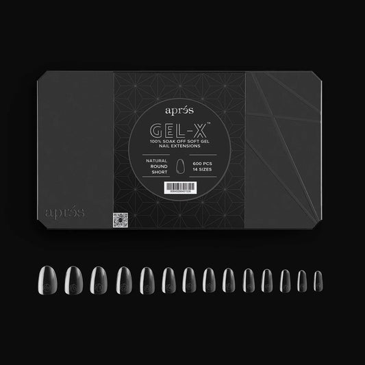 APRES GEL- X NATURAL ROUND SHORT TIP- 600 PCS/ 14 SIZES
