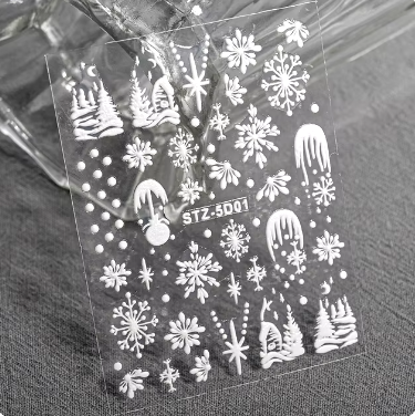 Christmas 5D Embossed Nail Art Stickers 8*10 cm (STZ-5D01)