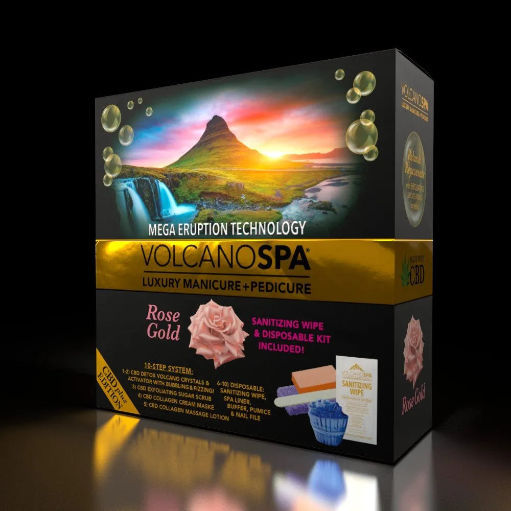LAPALM VOLCANO SPA CBD EDITION- MANICURE + PEDICURE KIT - ROSE GOLD