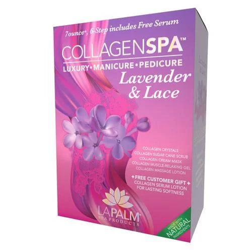 LAPALM COLLAGEN SPA 5 STEPS MANICURE + PEDICURE KIT- LAVENDER LACE