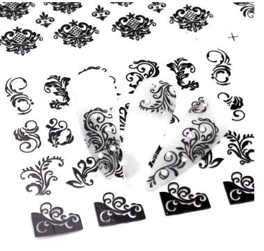 Nail Sticker Flower leaf 3D slider decals 12pc/set
